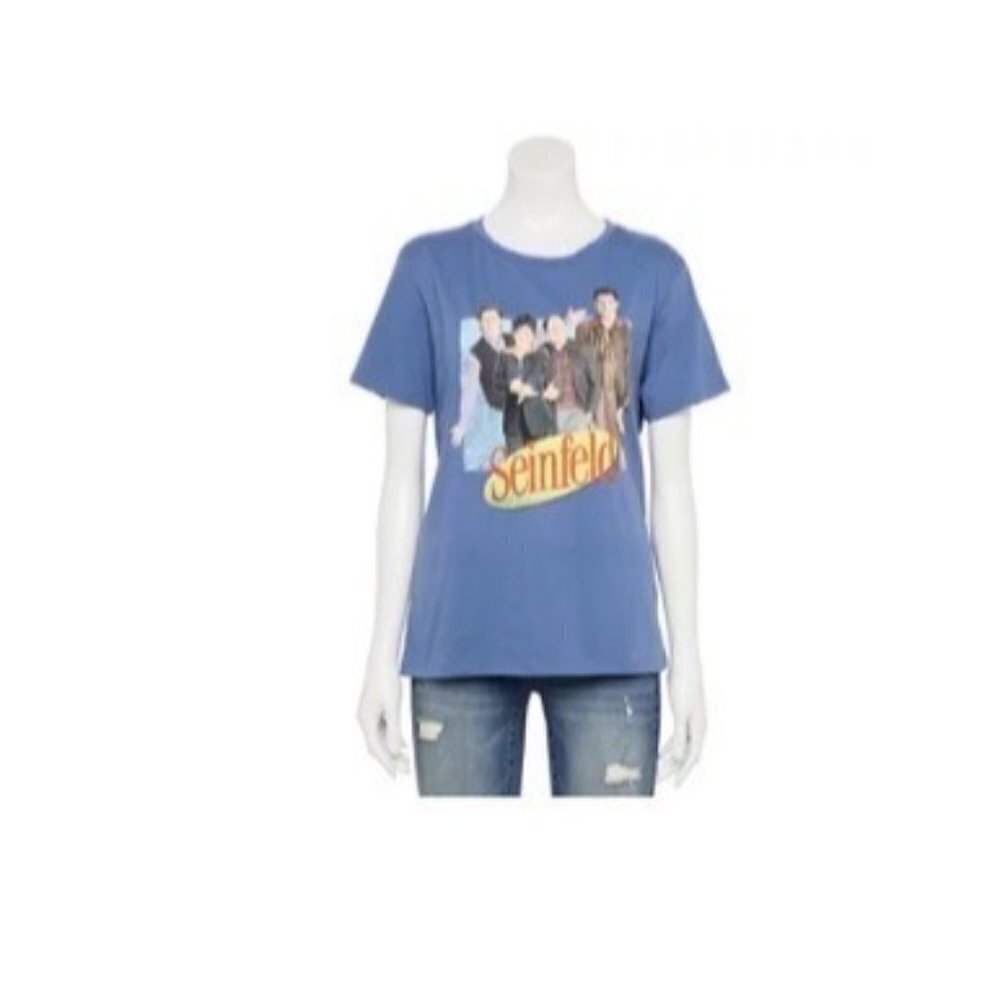 New Seinfeld Graphic T-Shirt Short‎ Sleeves Blue Women's Size Large NWT